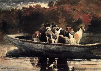 Winslow Homer : Dogs in a Boat